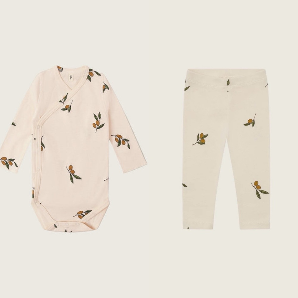 Organic Zoo Olive Garden Wrapover Bodysuit + legging